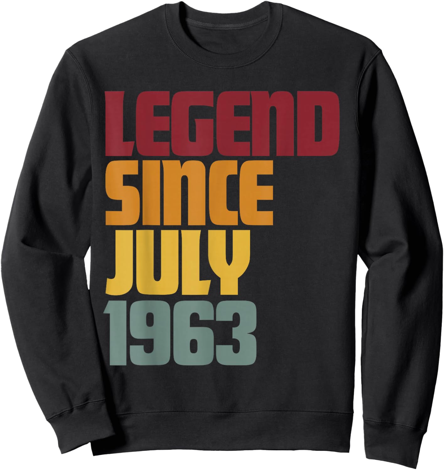 Legend Since July 1963 63rd Birthday - Vintage Sweatshirt - Sweatshirt | Black