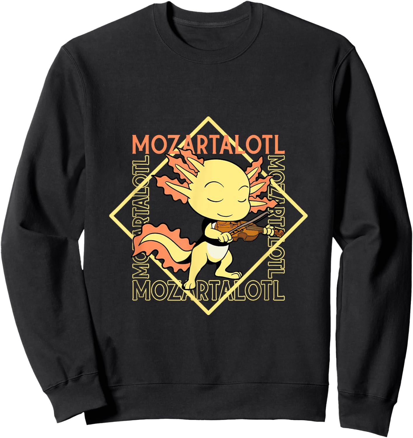 Mozartalotl - Axolotl at the violin Sweatshirt - Sweatshirt | Black