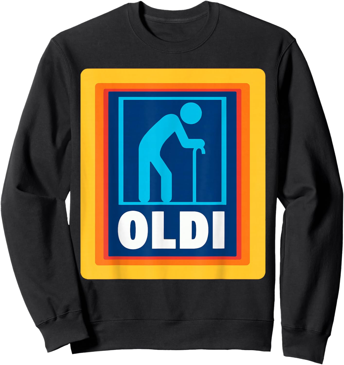 Funny OLDI Shirt - - Black - Short Sleeve - - S - Crew Collar - Graphic Design - Classic Plain Cotton - Gifts for Various Occasions Sweatshirt - Sweatshirt | Black