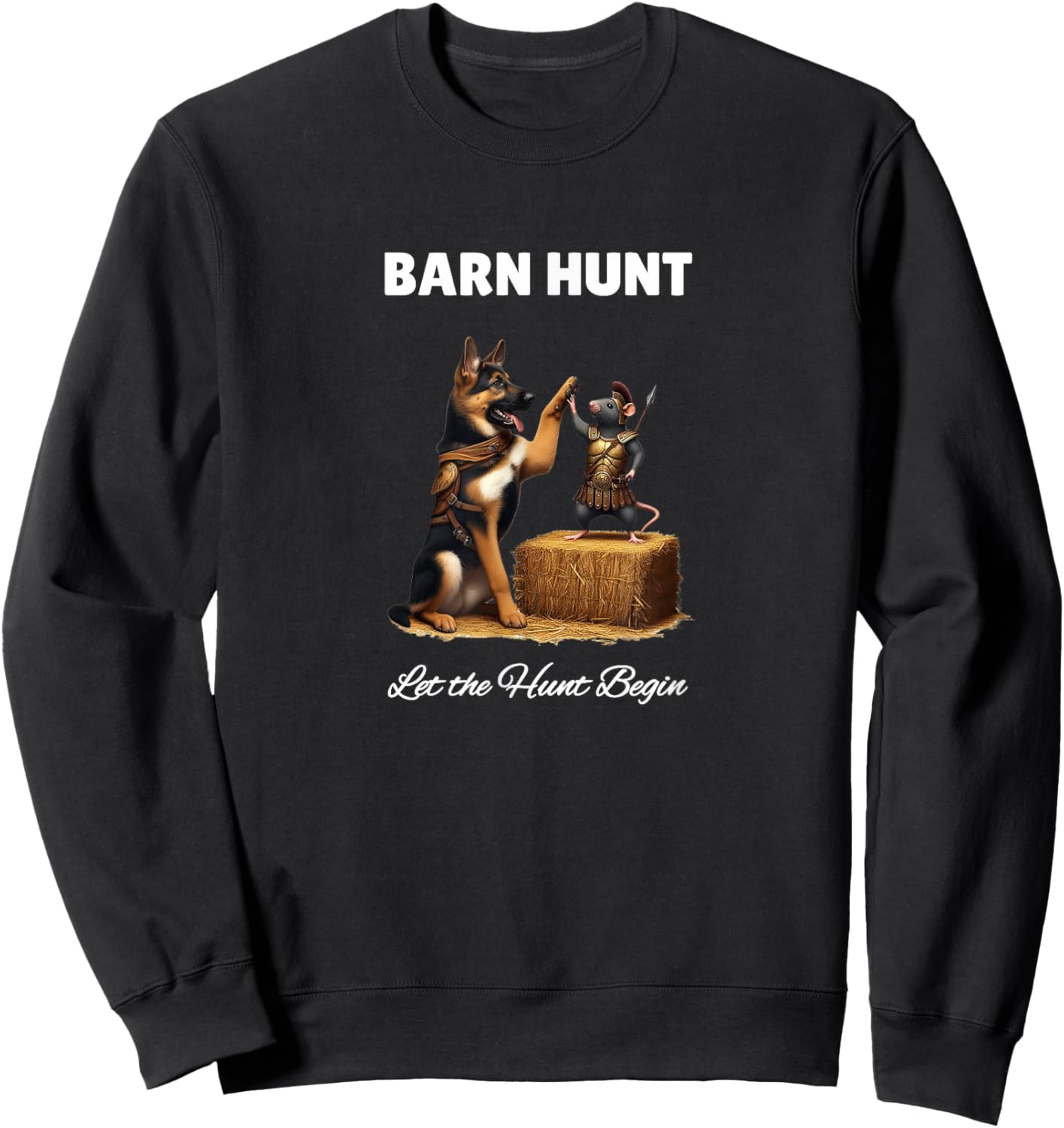Barn Hunt Lover - cute warrior Rat and German Shepherd dog Sweatshirt - Sweatshirt | Black