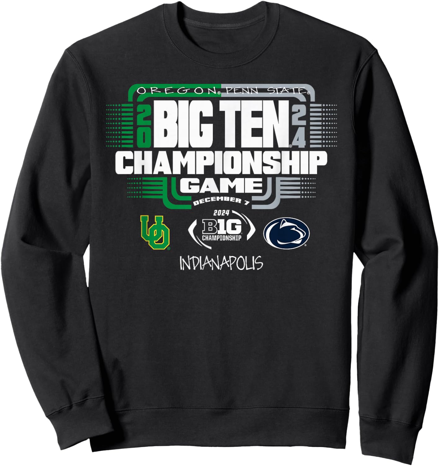 Oregon Ducks vs PSU Nittany Lions Big Ten Championship 2024 Sweatshirt - Sweatshirt | Black