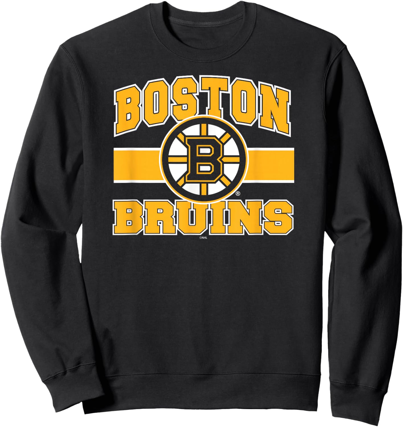 Boston Bruins Stripe Black Officially Licensed Sweatshirt - Sweatshirt | Black