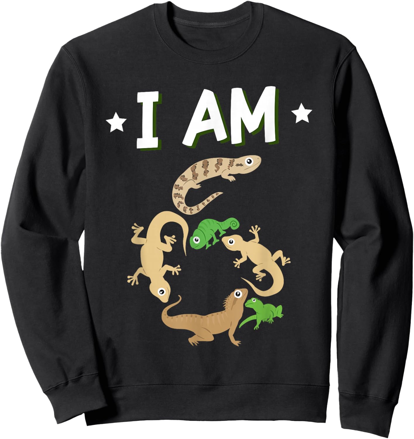 Kids 6 Years Old Reptile Lizard Themed 6th Birthday Sweatshirt - Sweatshirt | Black