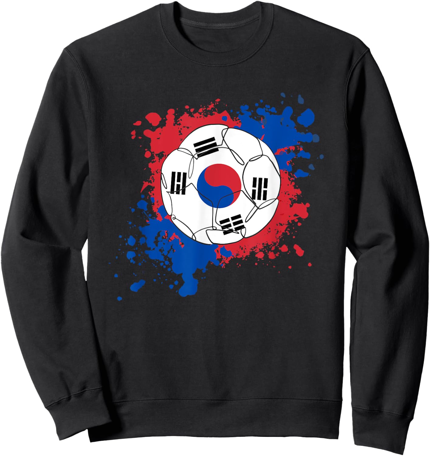 Soccer Ball With The Flag Of South Korea Sweatshirt - Sweatshirt | Black