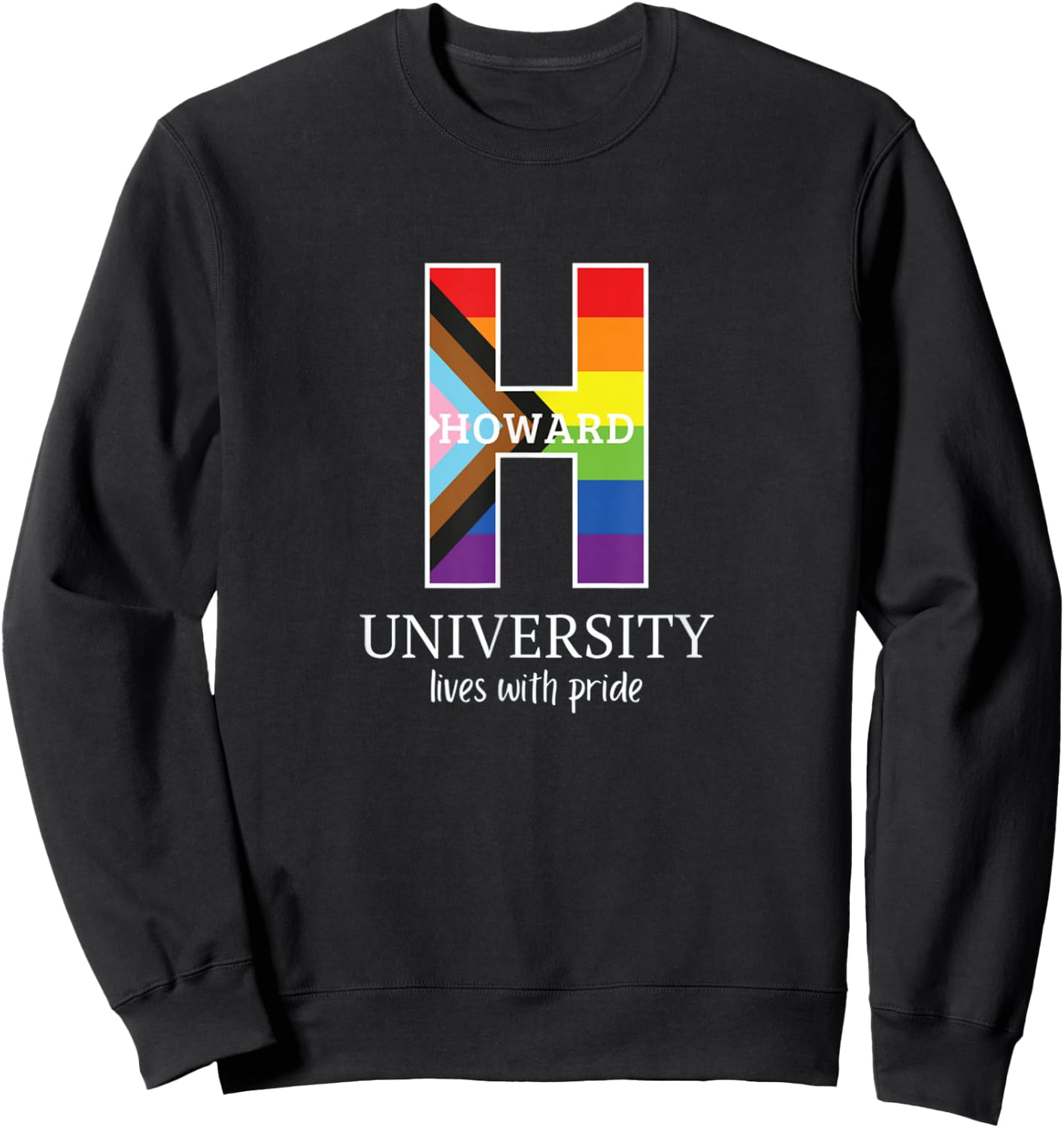 Howard University Bison Live with Pride Rainbow Sweatshirt - Sweatshirt | Black