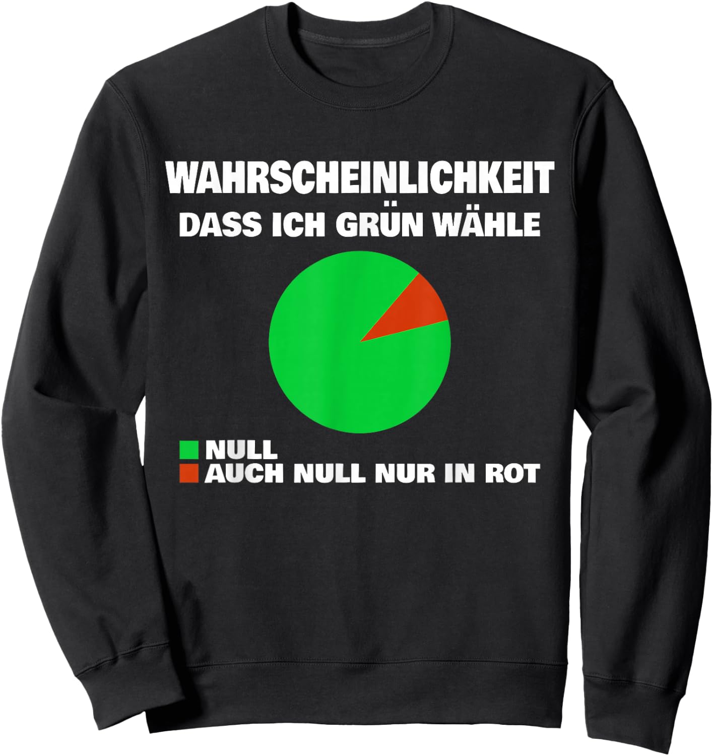 Green No Thank You Wahrscheinlichkeit dass ich Grün wähle Null , black Sweatshirt - Sweatshirt | Black
