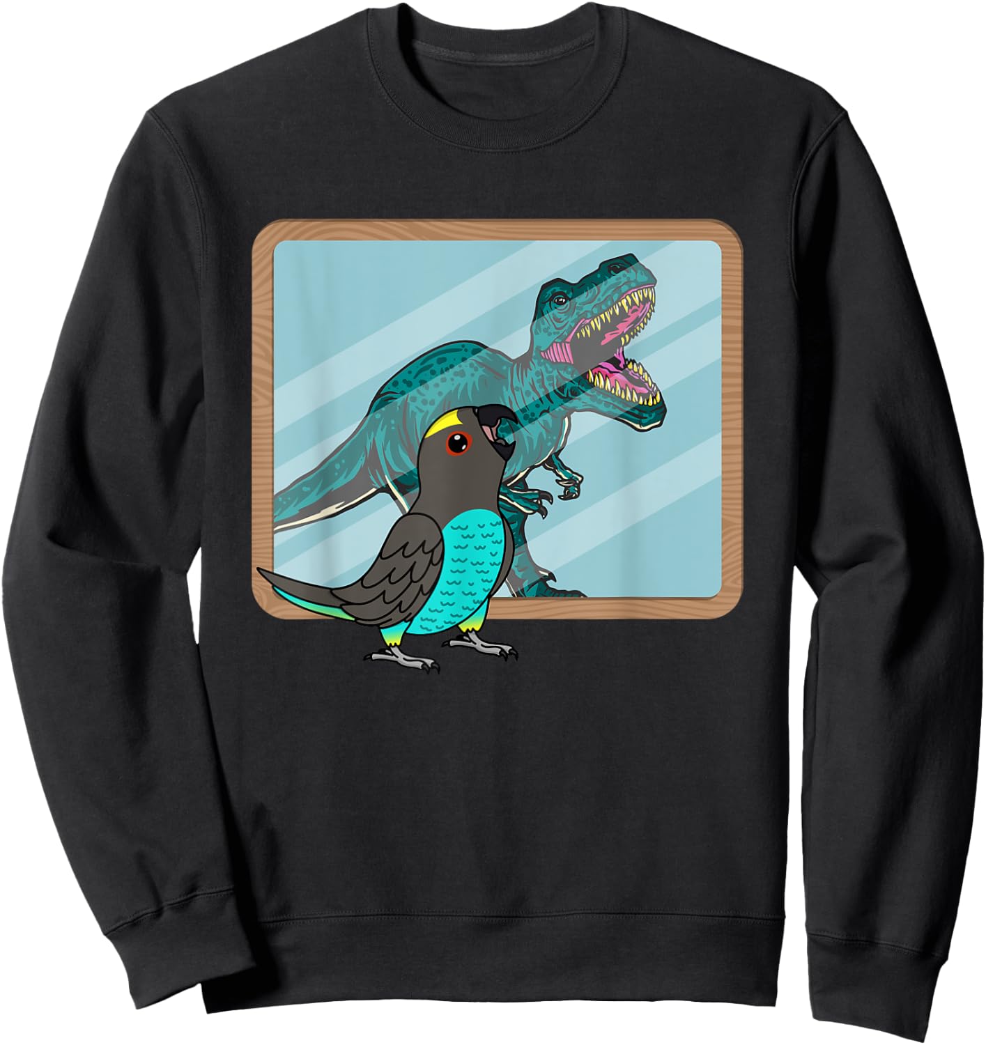 Parrot & T Rex Reflection I Meyers Parrot Sweatshirt - Sweatshirt | Black