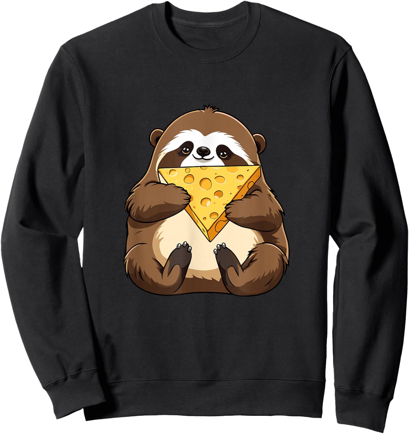 Funny Sloth Cheese Lover Cheese Maker Dairy Gouda Cheddar Sweatshirt - Sweatshirt | Black