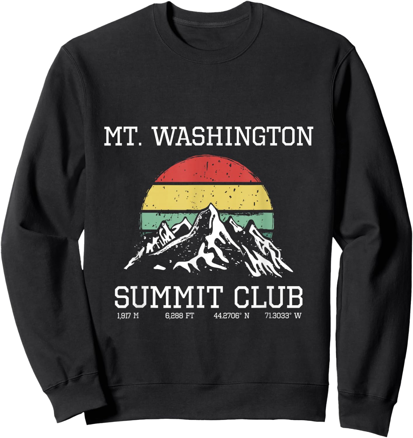 Climbed Mount Washington Summit Club Hike USA Sun Hiking Sweatshirt - Sweatshirt | Black