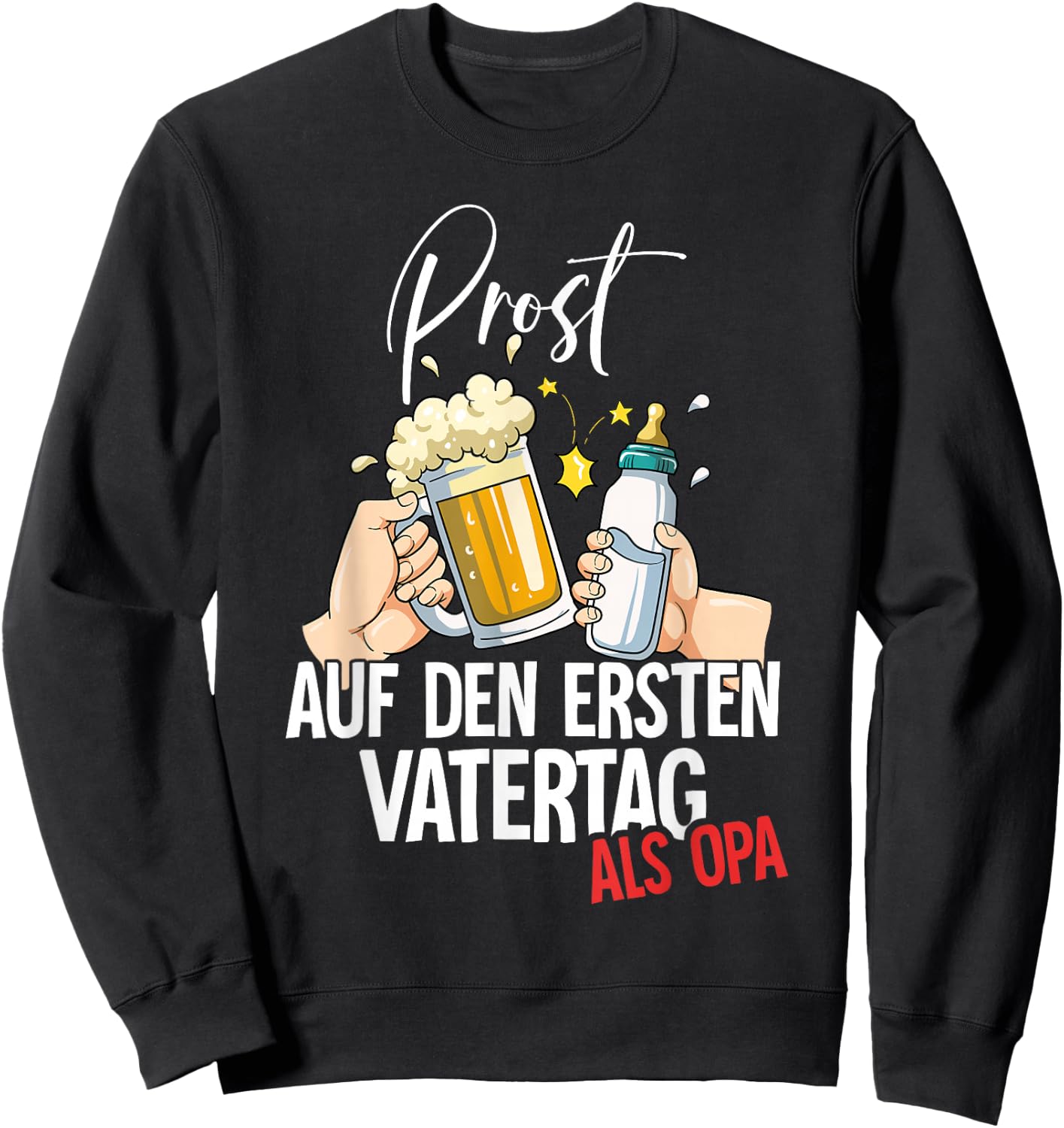 Auf Den Ersten Vatertag Als Opa Sweatshirt - Sweatshirt | Black