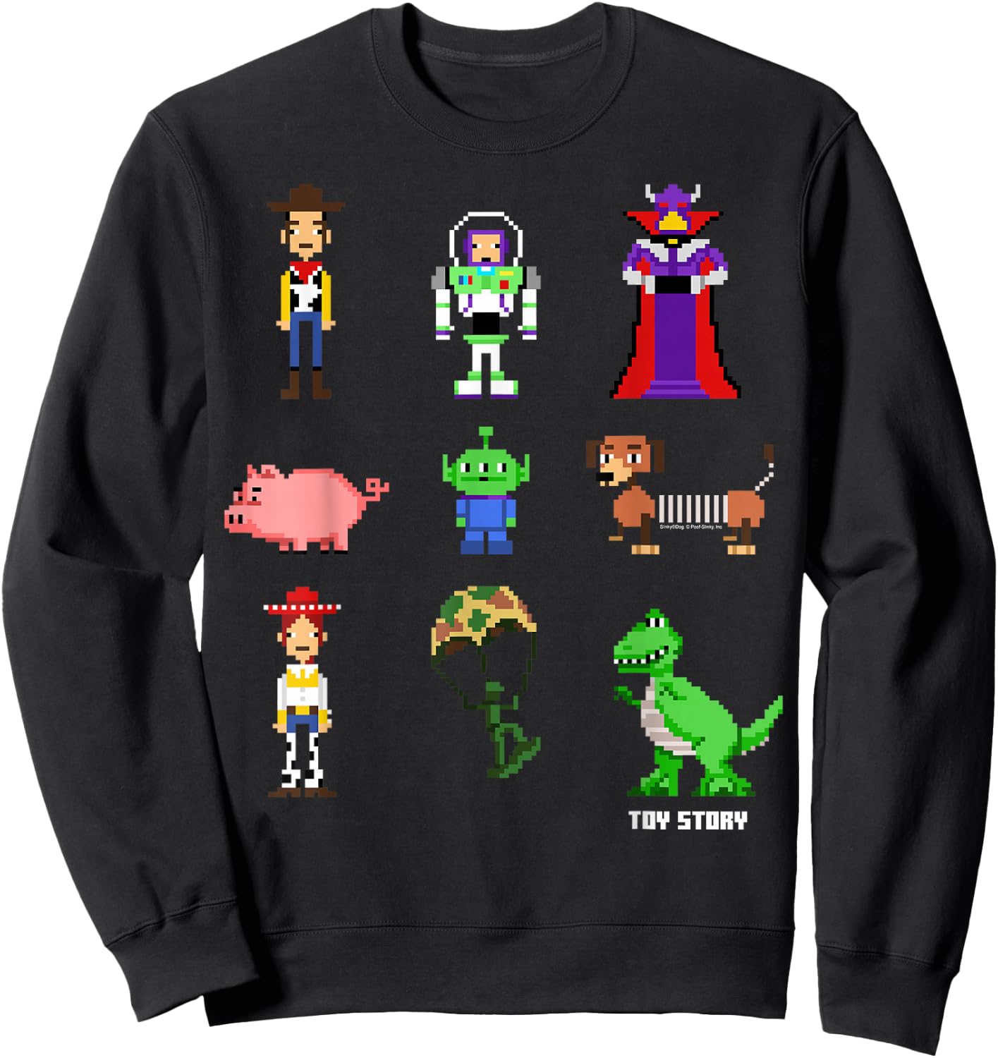 Disney Pixar Toy Story Pixel Toys 8 Bit Retro Style Icons Sweatshirt - Sweatshirt | Black