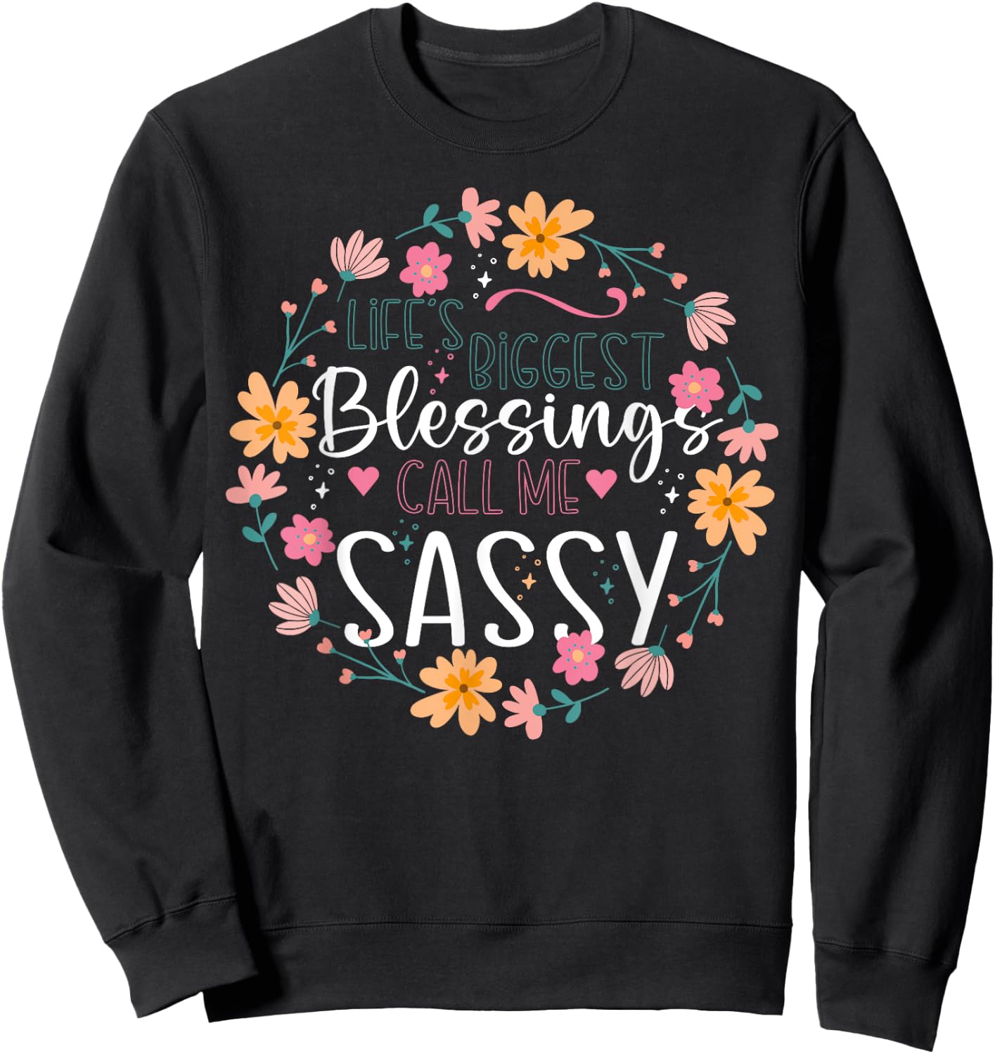 Floral Sassy Grandmother Grandma Sweatshirt - Sweatshirt | Black