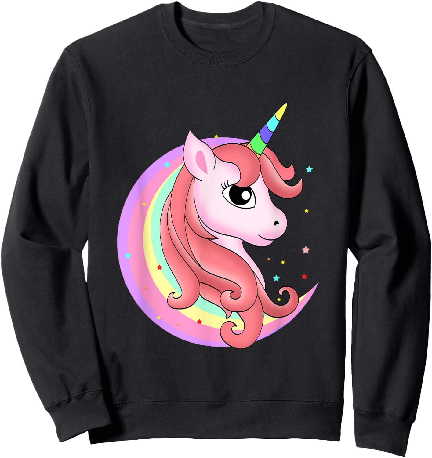 Magical Unicorn and a Rainbow - Unicorn Sweatshirt - Sweatshirt | Black