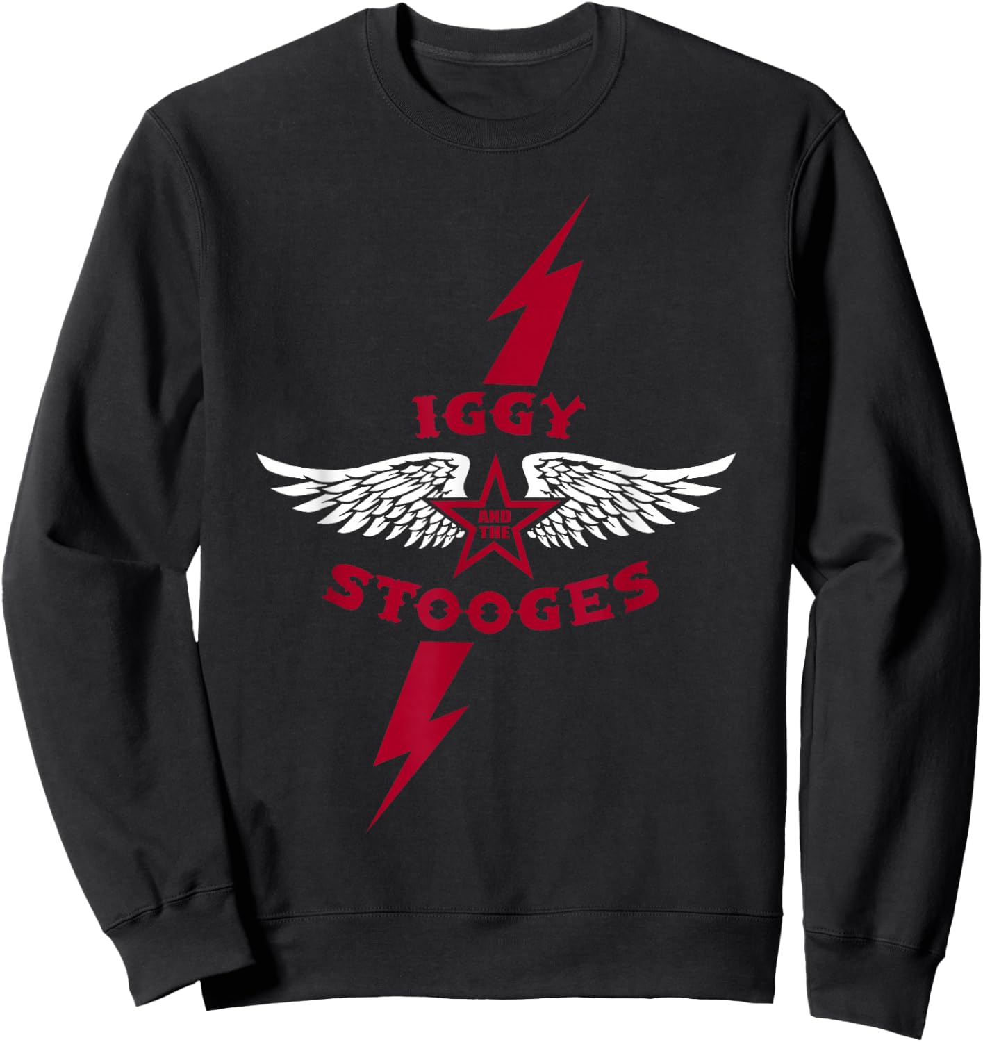 Iggy and The Stooges Lightning Bolt Officially Licensed Sweatshirt - Sweatshirt | Black