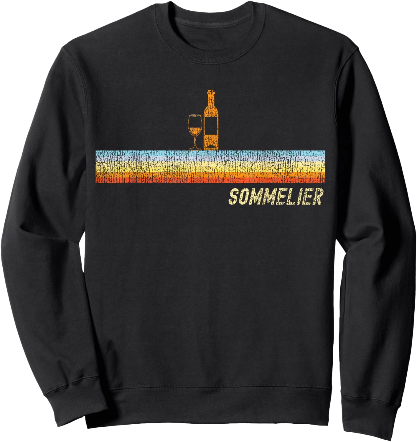 Sommelier Wine Drinking Tasting Retro Vintage Sommelier Sweatshirt - Sweatshirt | Black