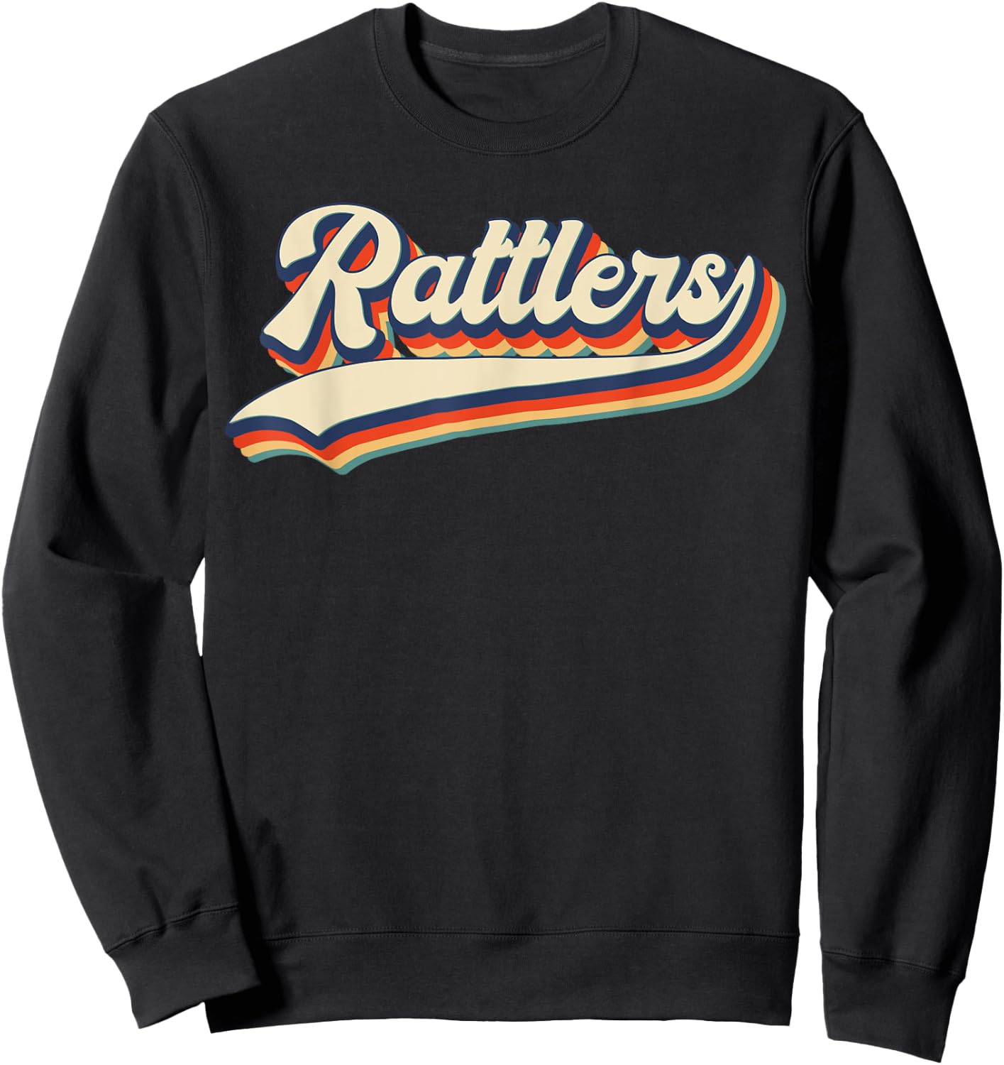 Rattlers School Sports Name Vintage Retro Gift Sweatshirt - Sweatshirt | Black