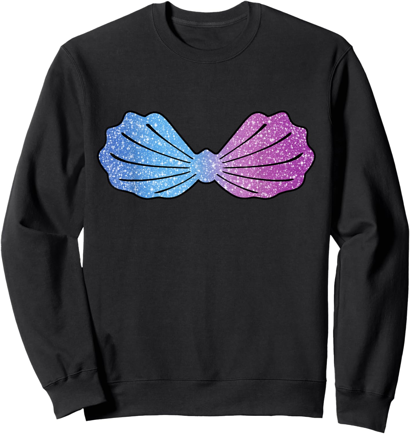 Mermaid Blue teal Ambre Sea shell Bra Costume Halloween Sweatshirt - Sweatshirt | Black