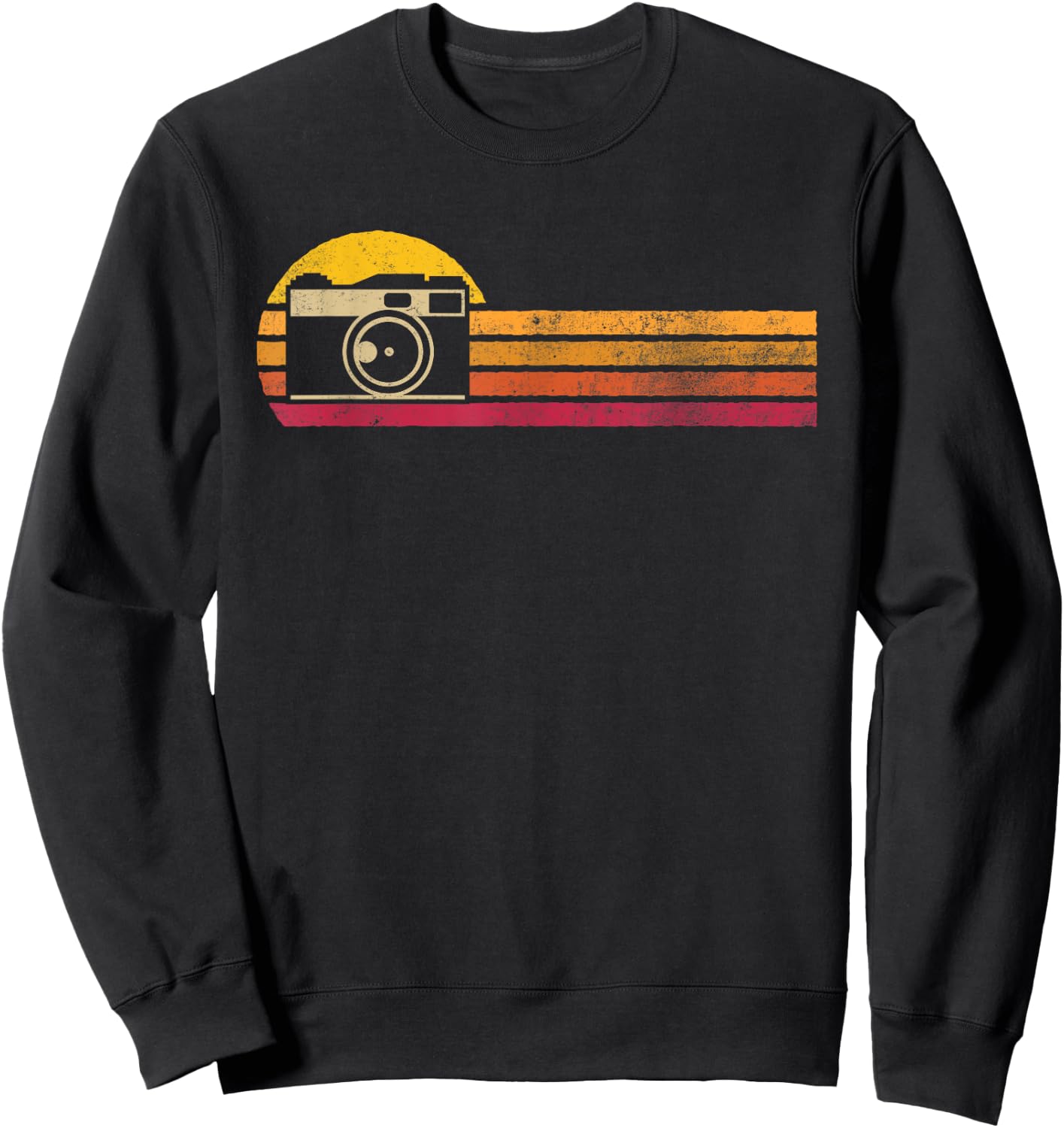 Vintage Style Camera Silhouette Retro Photographer Gift Sweatshirt - Sweatshirt | Black