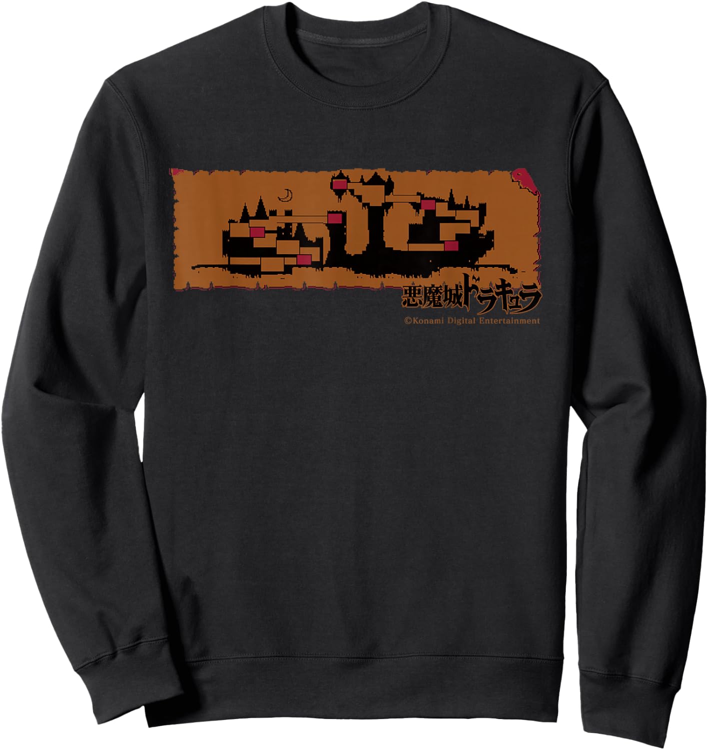 Konami 'Castlevania' Stage Map Sweatshirt - Sweatshirt | Black