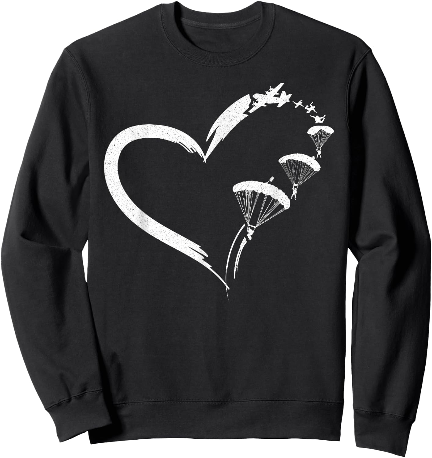 Fallschirm Fallschirm Paraglide Herz Sweatshirt - Sweatshirt | Black