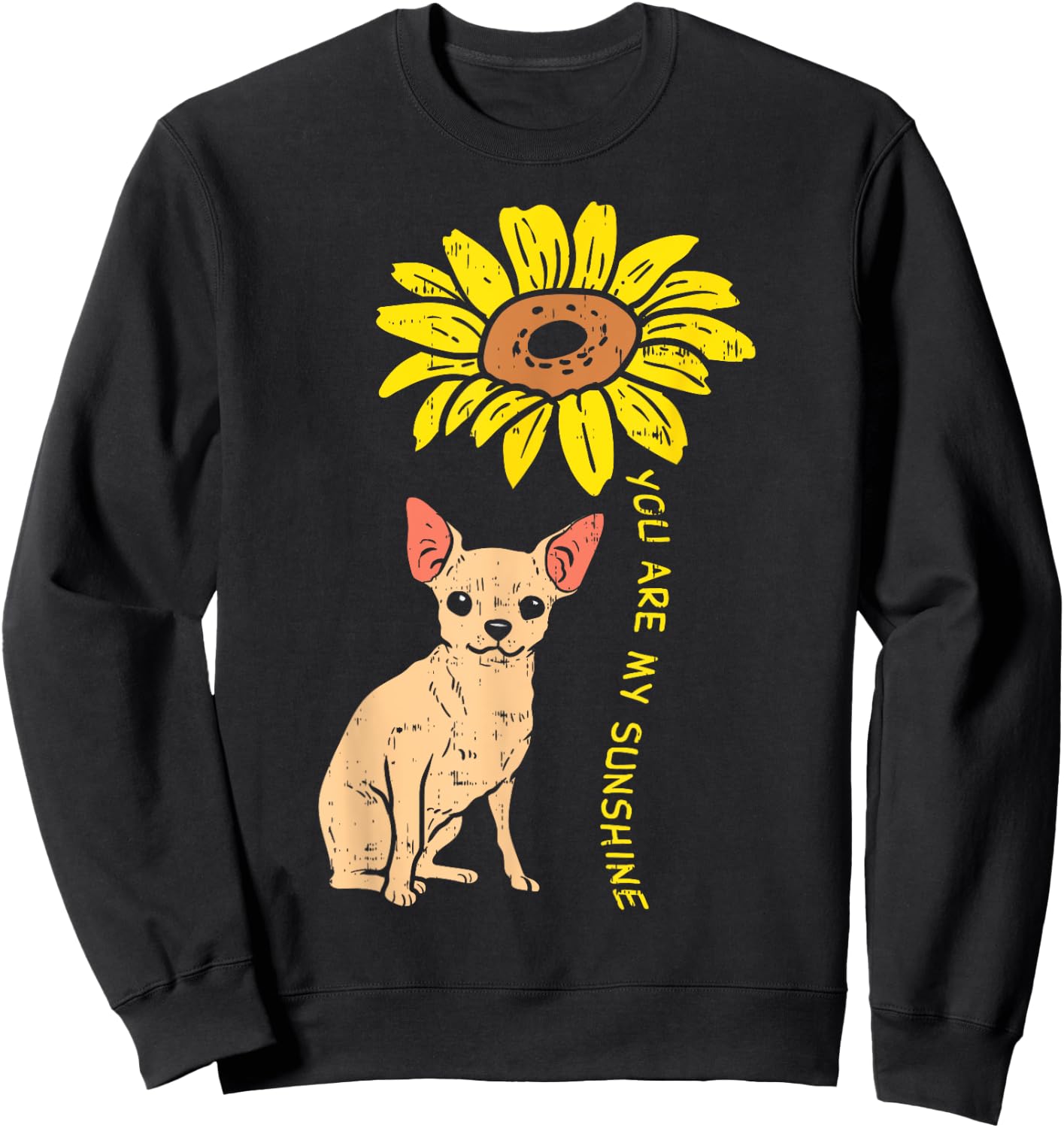 Sunflower Sunshine Chihuahua Chiwawa Dog Girls Women Gift Sweatshirt - Sweatshirt | Black