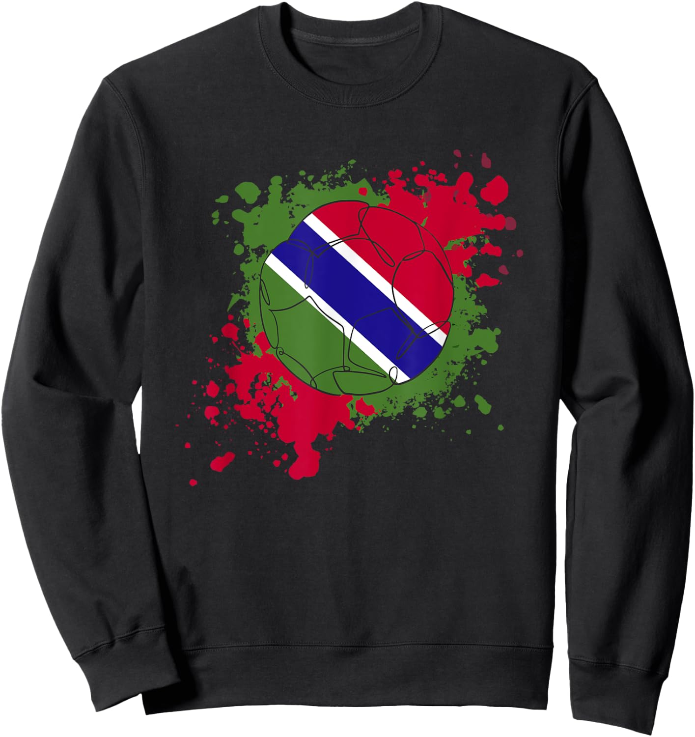 Soccer Ball With The Flag Of Gambia Sweatshirt - Sweatshirt | Black