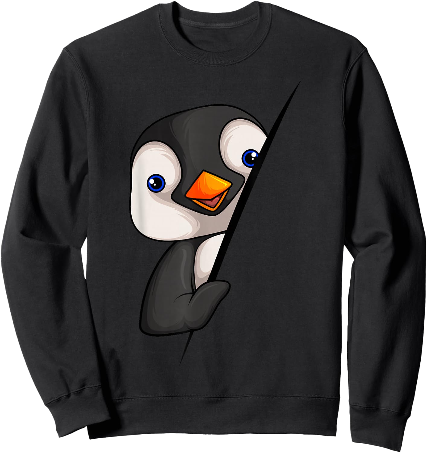 Penguin Girls Boys Children Women Penguin Sweatshirt - Sweatshirt | Black