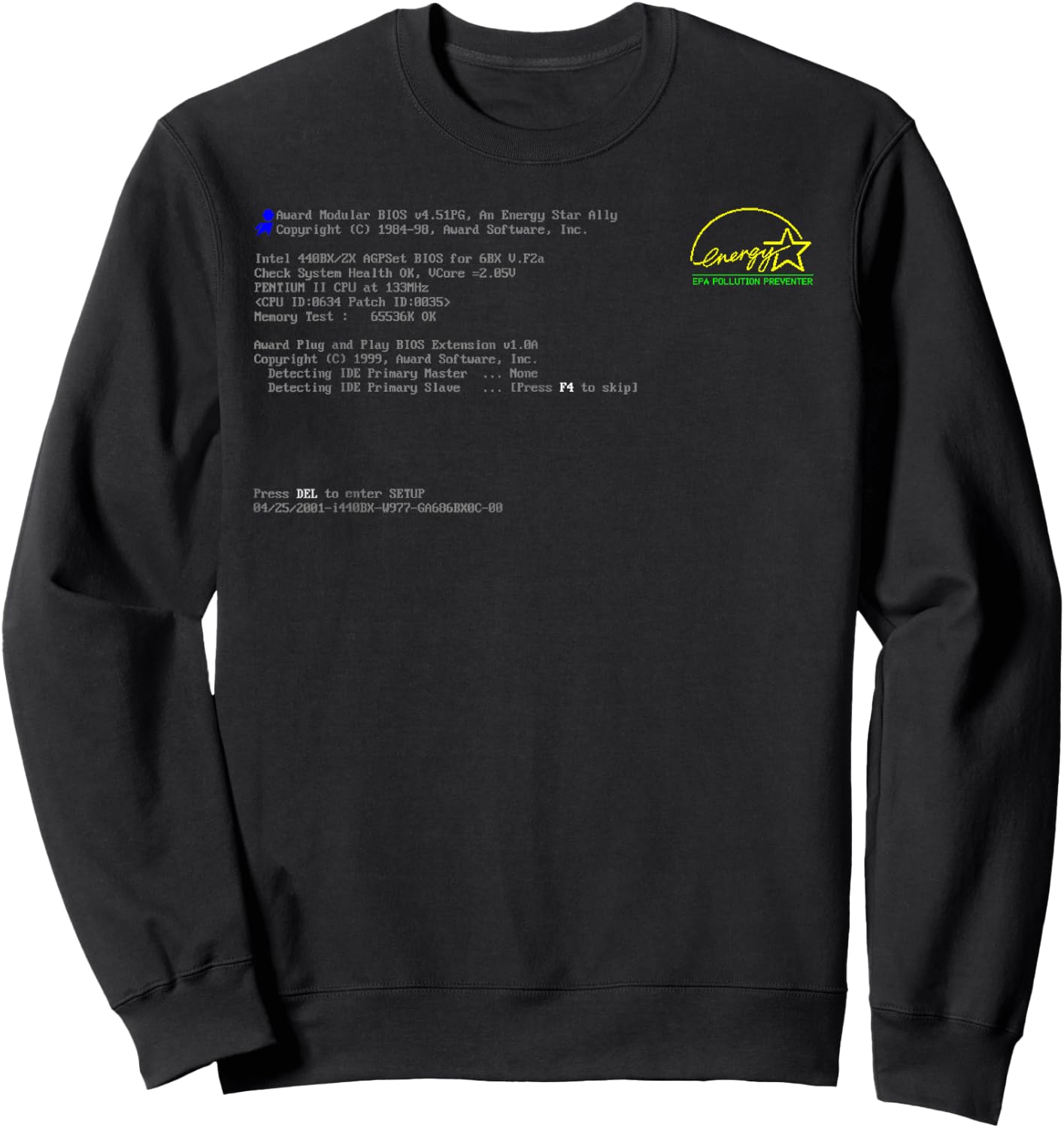 bios screen computer boot pc for it programmer , Black, S Sweatshirt - Sweatshirt | Black