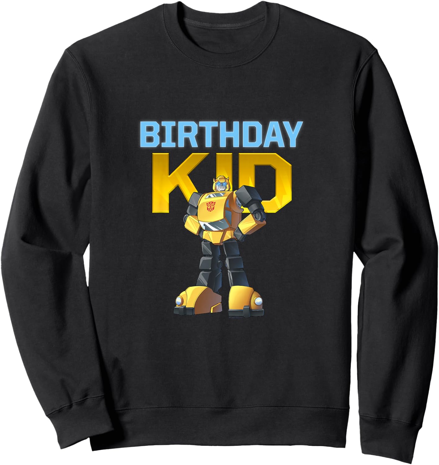 Kids Transformers Birthday Kid Bumblebee Shiny Big Poster Youth Sweatshirt - Sweatshirt | Black