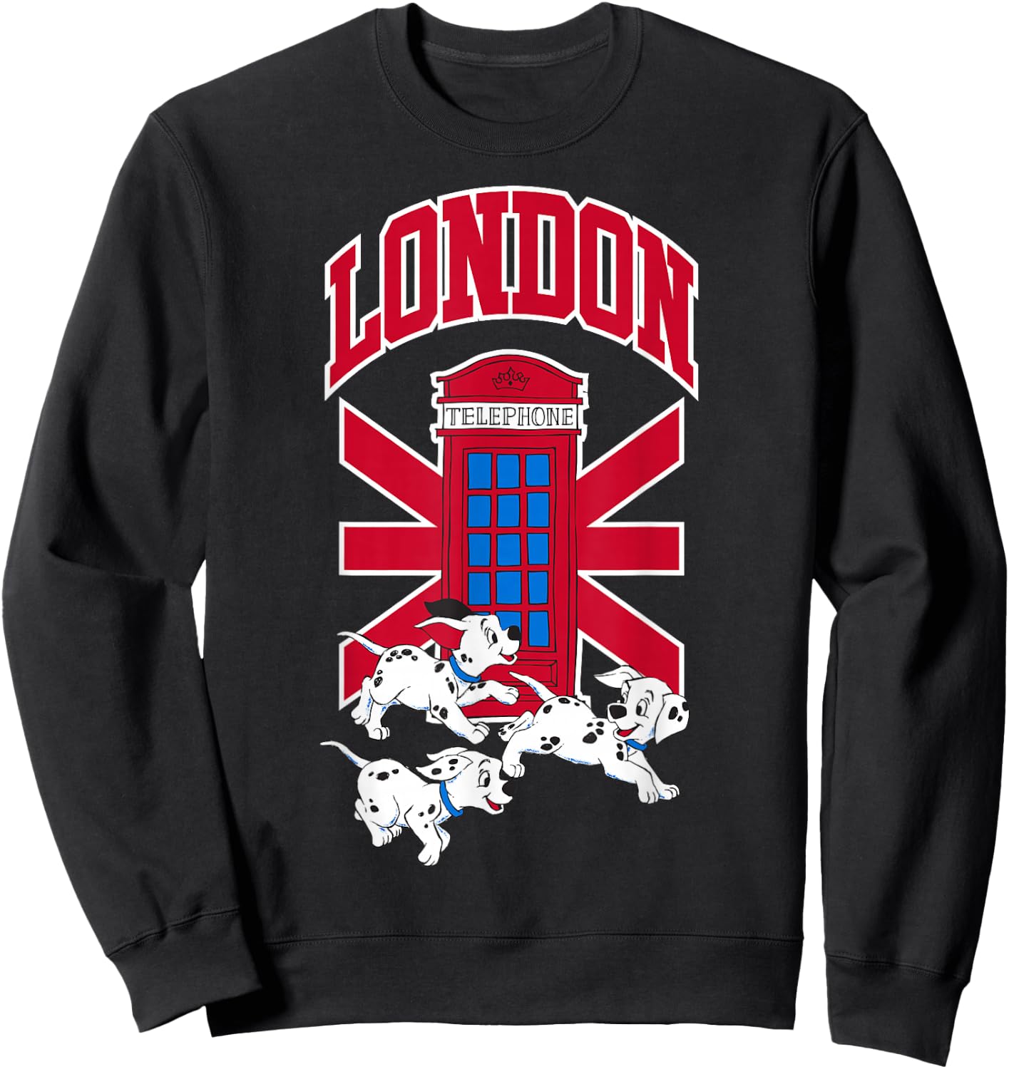 Disney 101 Dalmatians London Telephone Playful Puppies Sweatshirt - Sweatshirt | Black