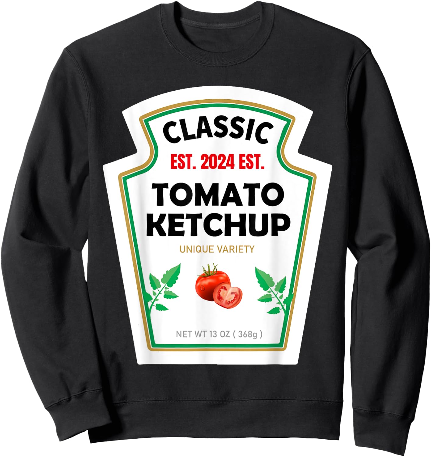 Red Ketchup DIY Costume Matching Couples Groups Halloween Sweatshirt - Sweatshirt | Black