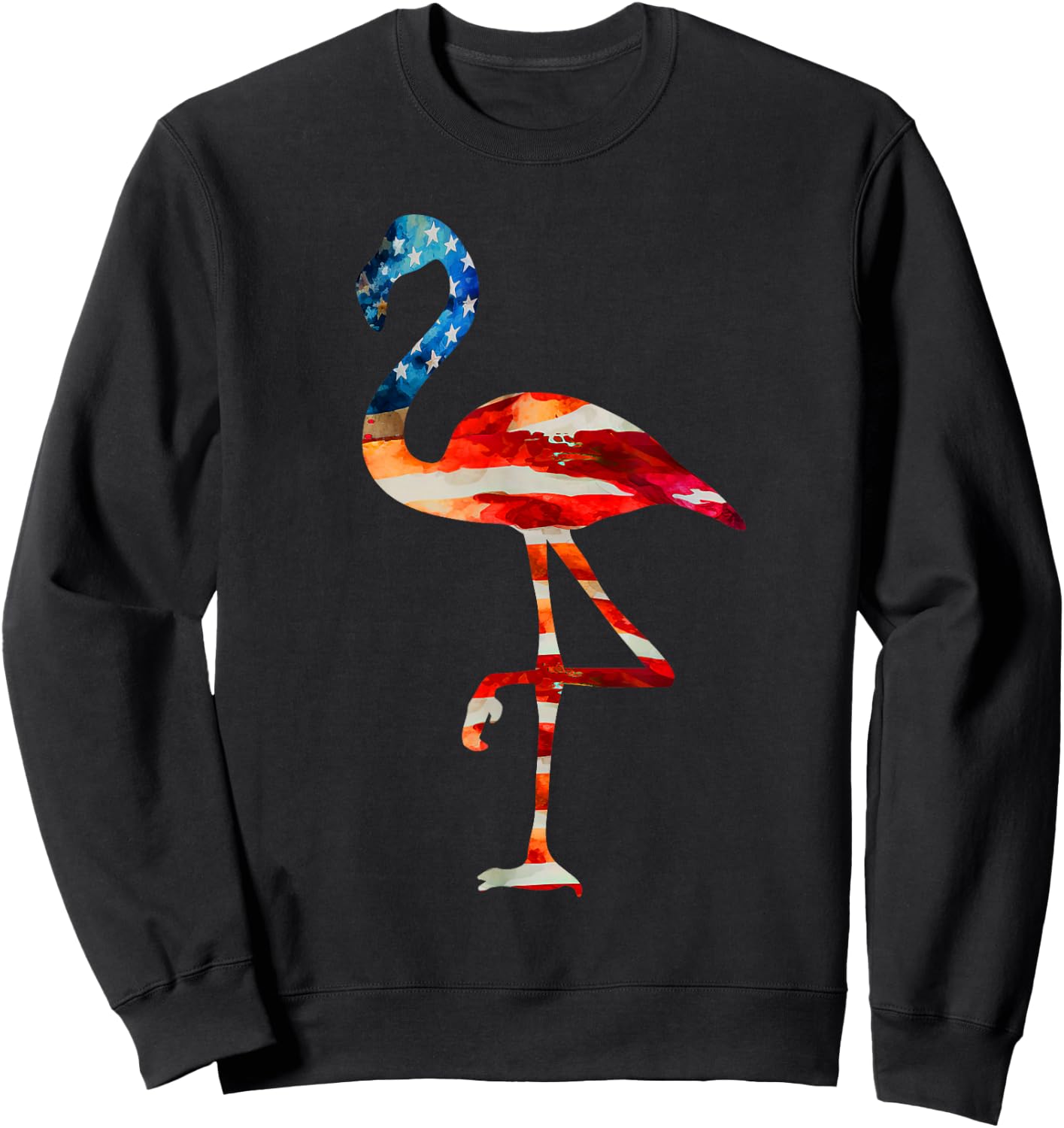 Flamingo American Flag - Vintage American Flamingo Sweatshirt - Sweatshirt | Black