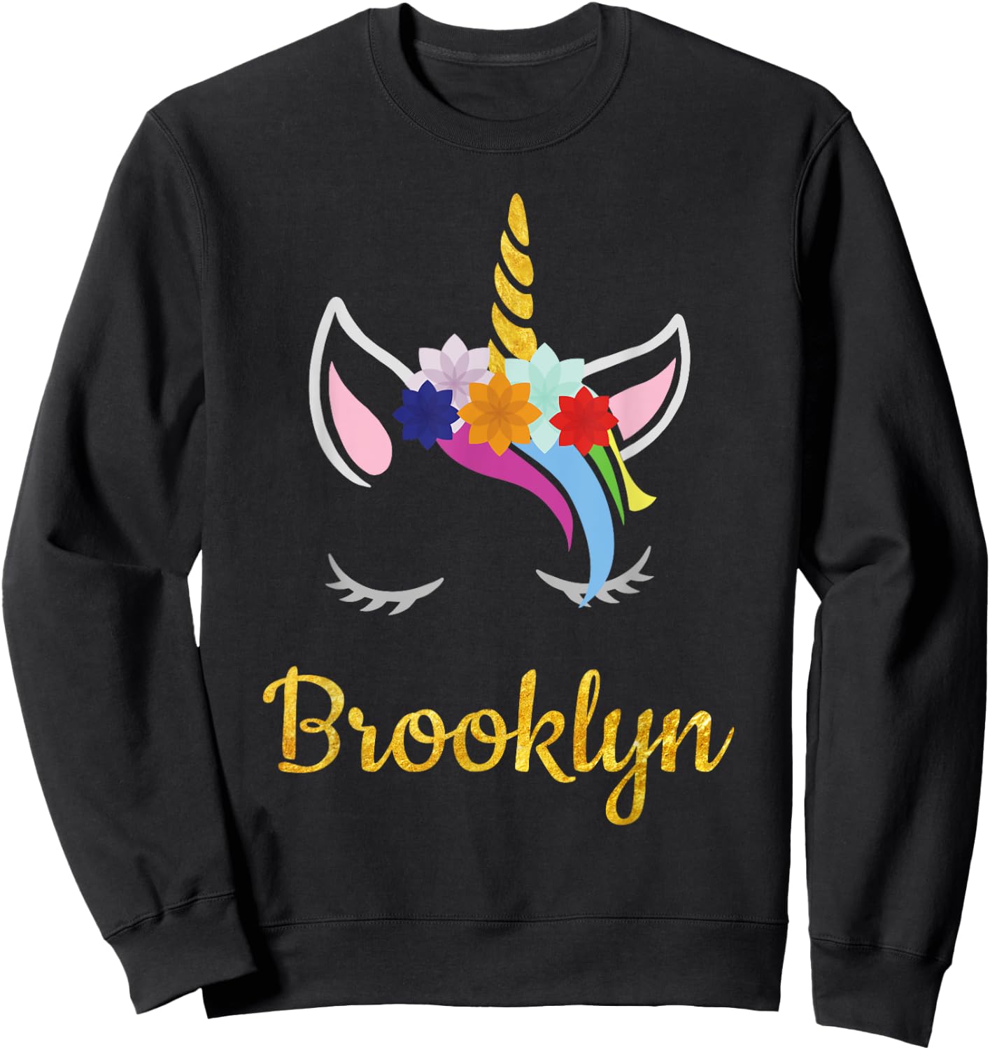 Brooklyn Unicorn Name Shirt for Brooklyn Sweatshirt - Sweatshirt | Black