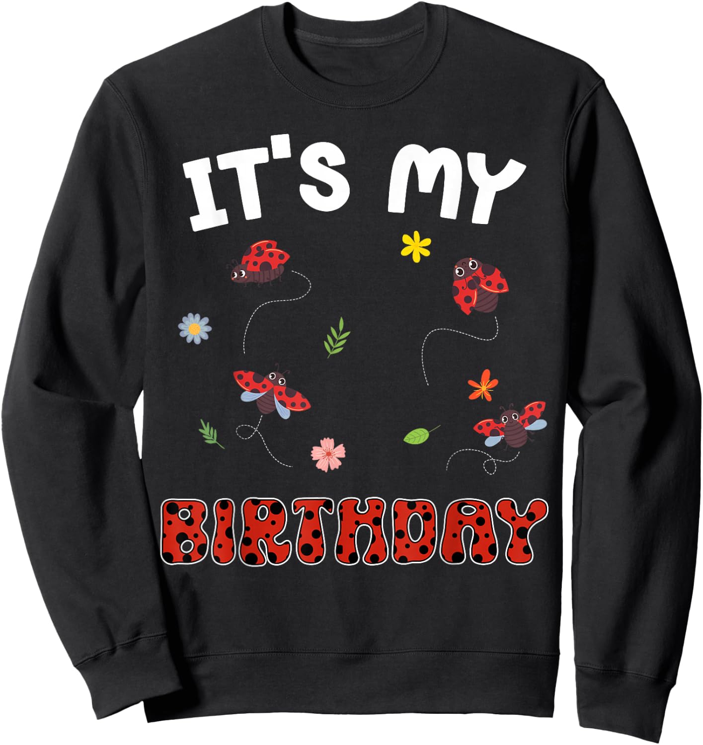 Cute It's My Birthday Ladybug Lovers Sweatshirt - Sweatshirt | Black
