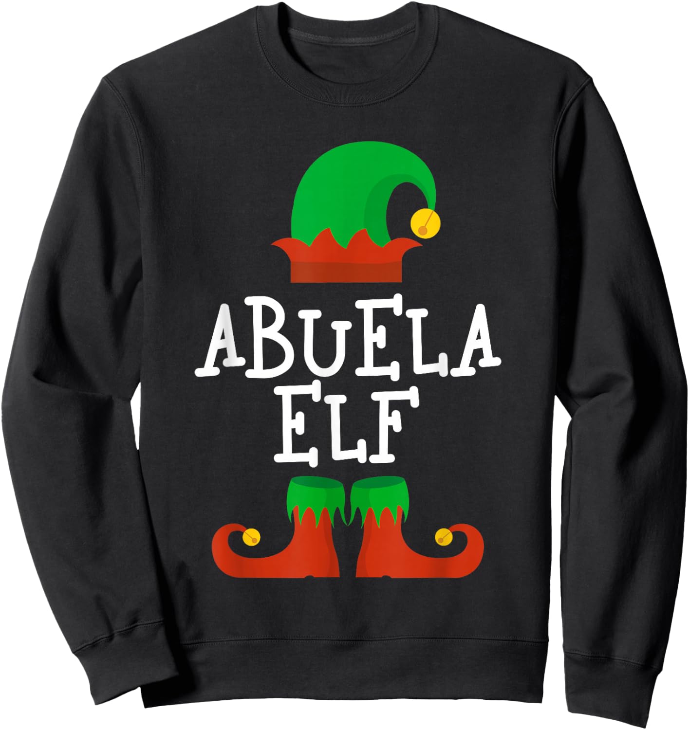 Family I'm The Abuela Elf Christmas Pajama Matching Funny Sweatshirt - Sweatshirt | Black