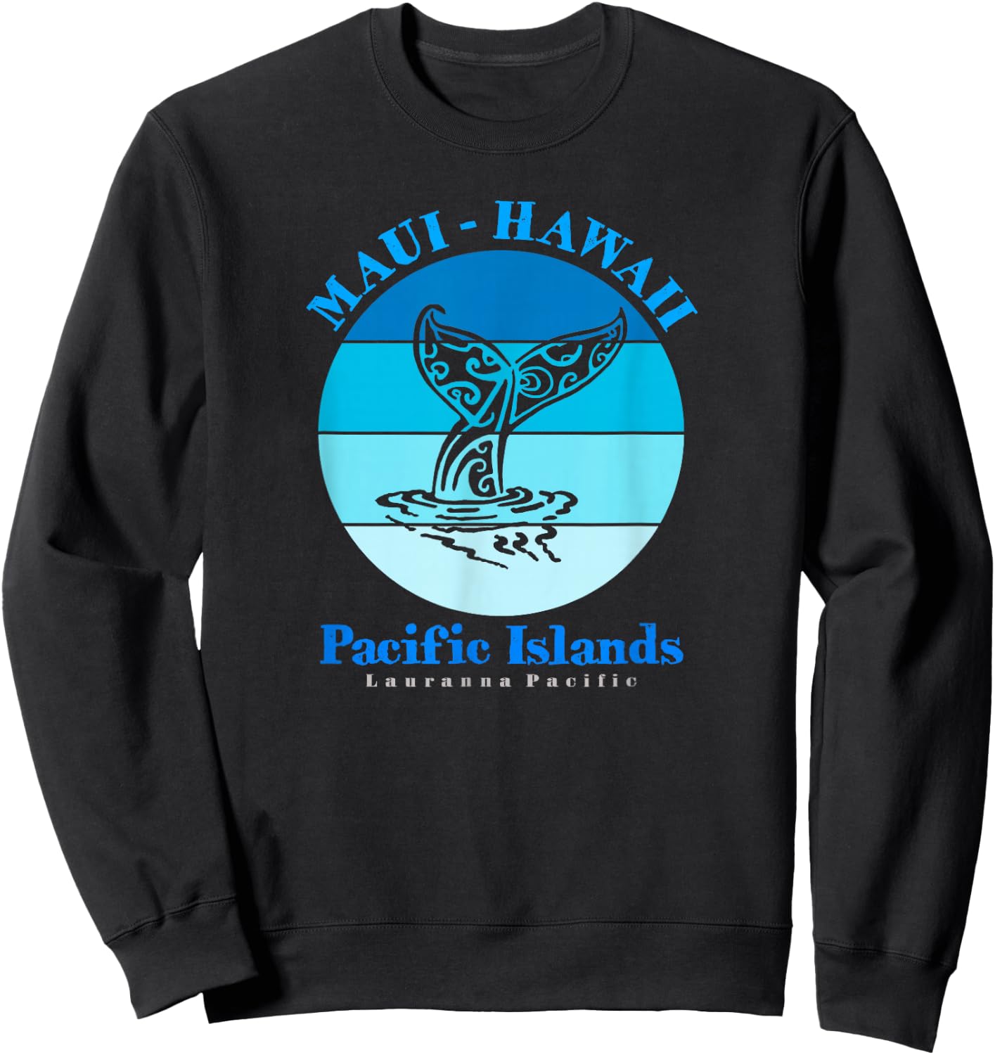 Maui Hawaii Ocean Whale Tail Sweatshirt - Sweatshirt | Black