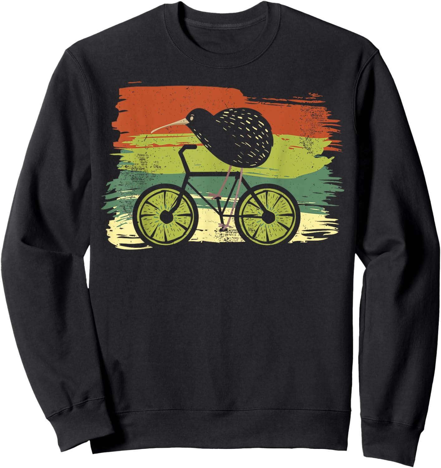 Cycle New Zealand Funny Kiwi on a Bicycle Design Idea design Sweatshirt - Sweatshirt | Black