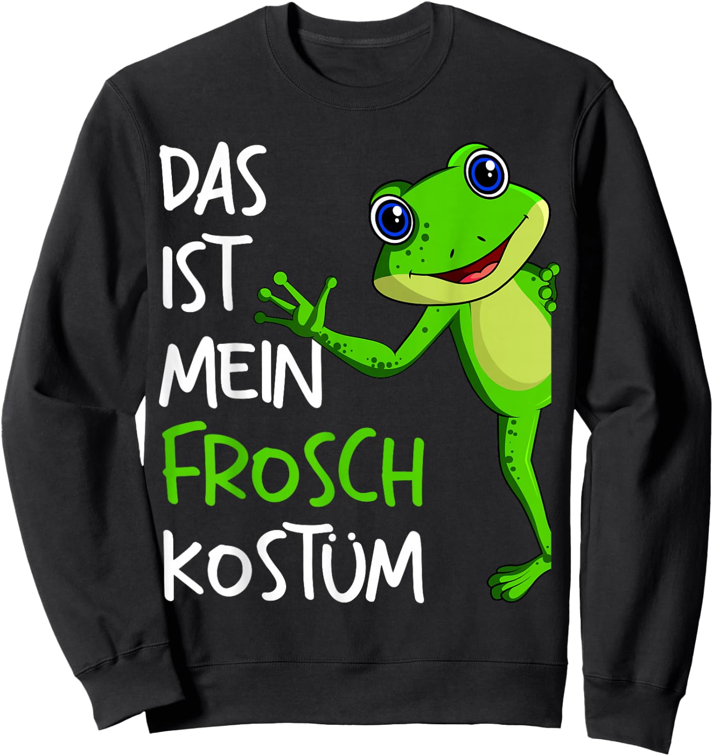 Frog Costume Frog Children Girls Boys Women's , black Sweatshirt - Sweatshirt | Black