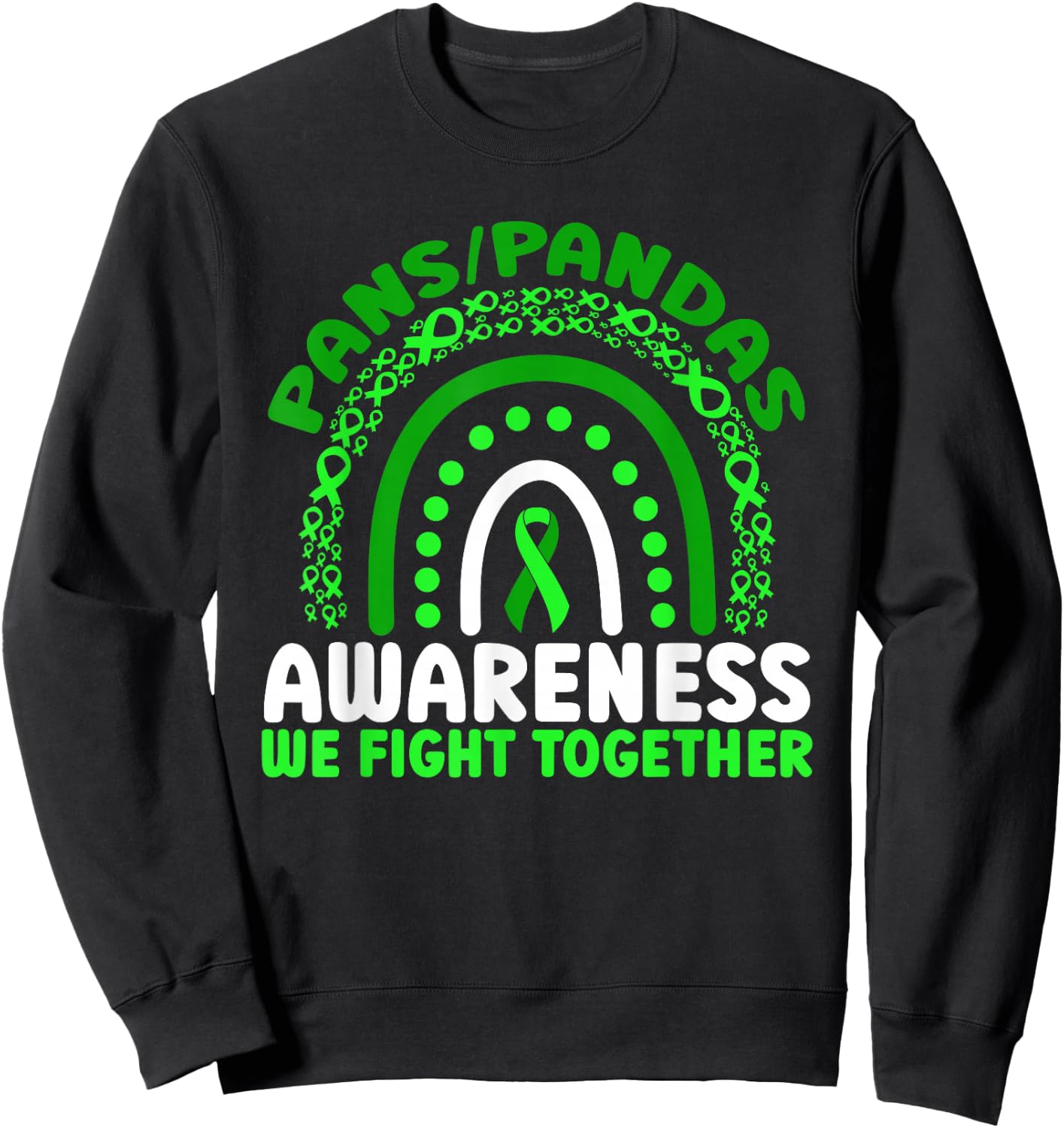 PANS-PANDAS Awareness We Fight Together Rainbow Sweatshirt - Sweatshirt | Black