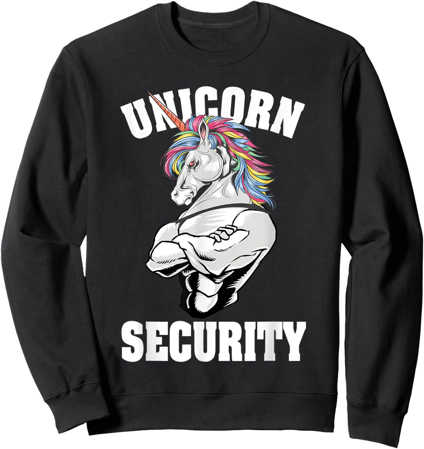 Unicorn Security Funny Costume Police Men Women Kids Sweatshirt - Sweatshirt | Black