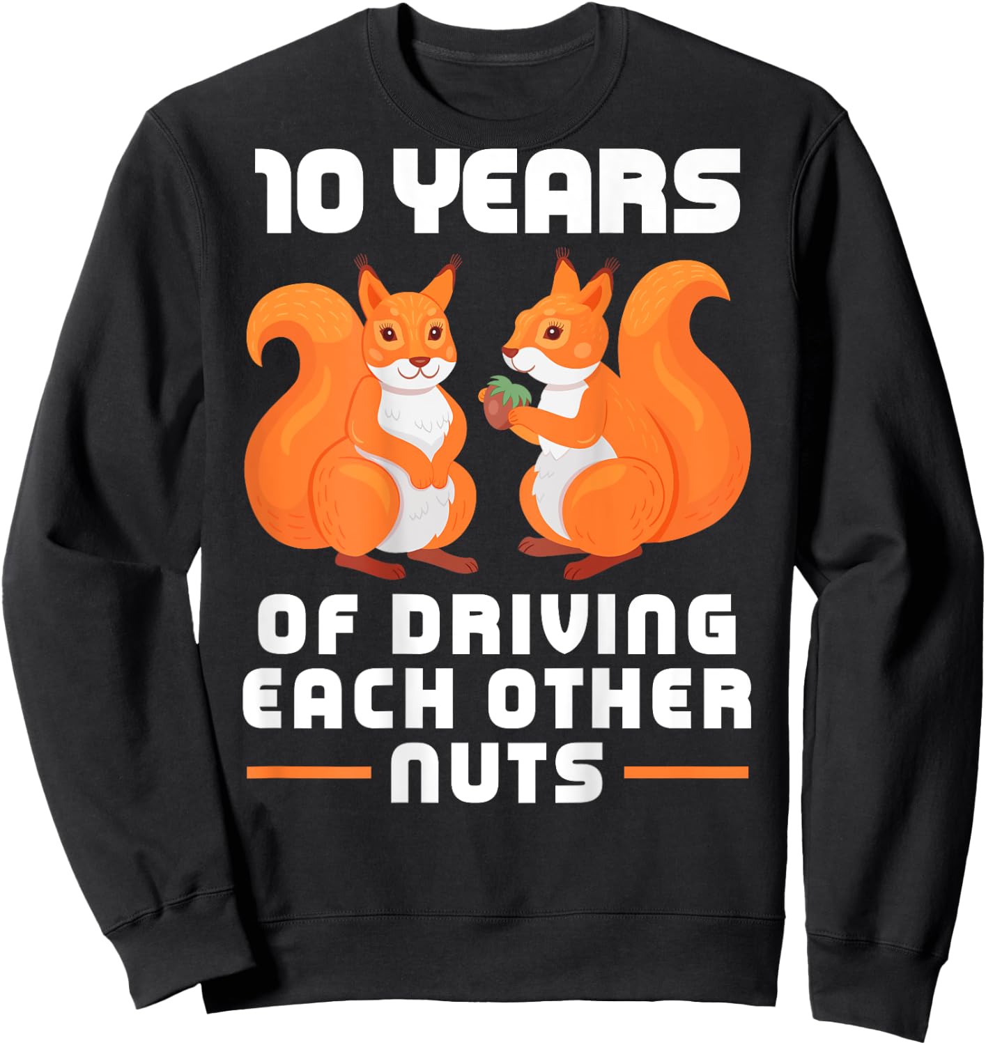 10 Year of Driving Each Other Nuts Funny Couples Best Friend Sweatshirt - Sweatshirt | Black