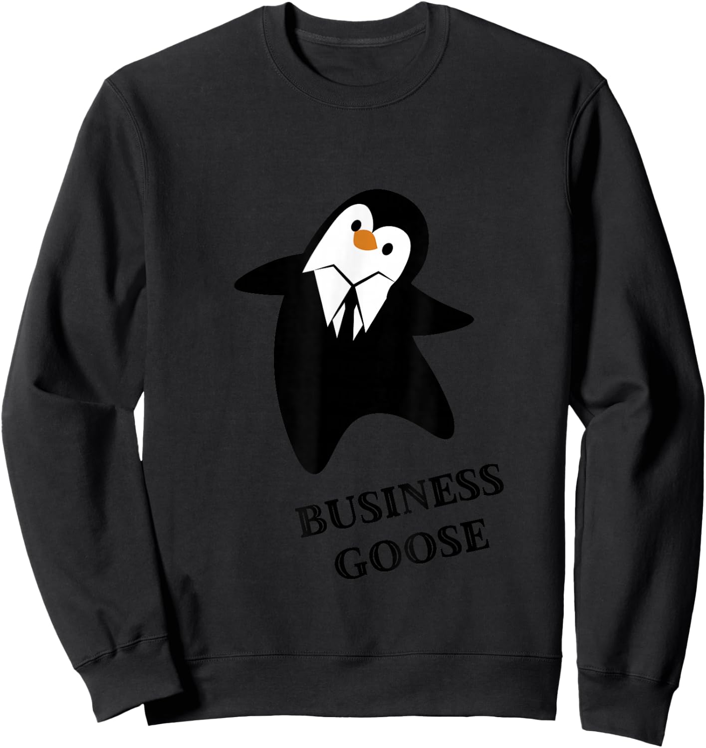 Business Goose Penguin in Tuxedo Sweatshirt - Sweatshirt | Black