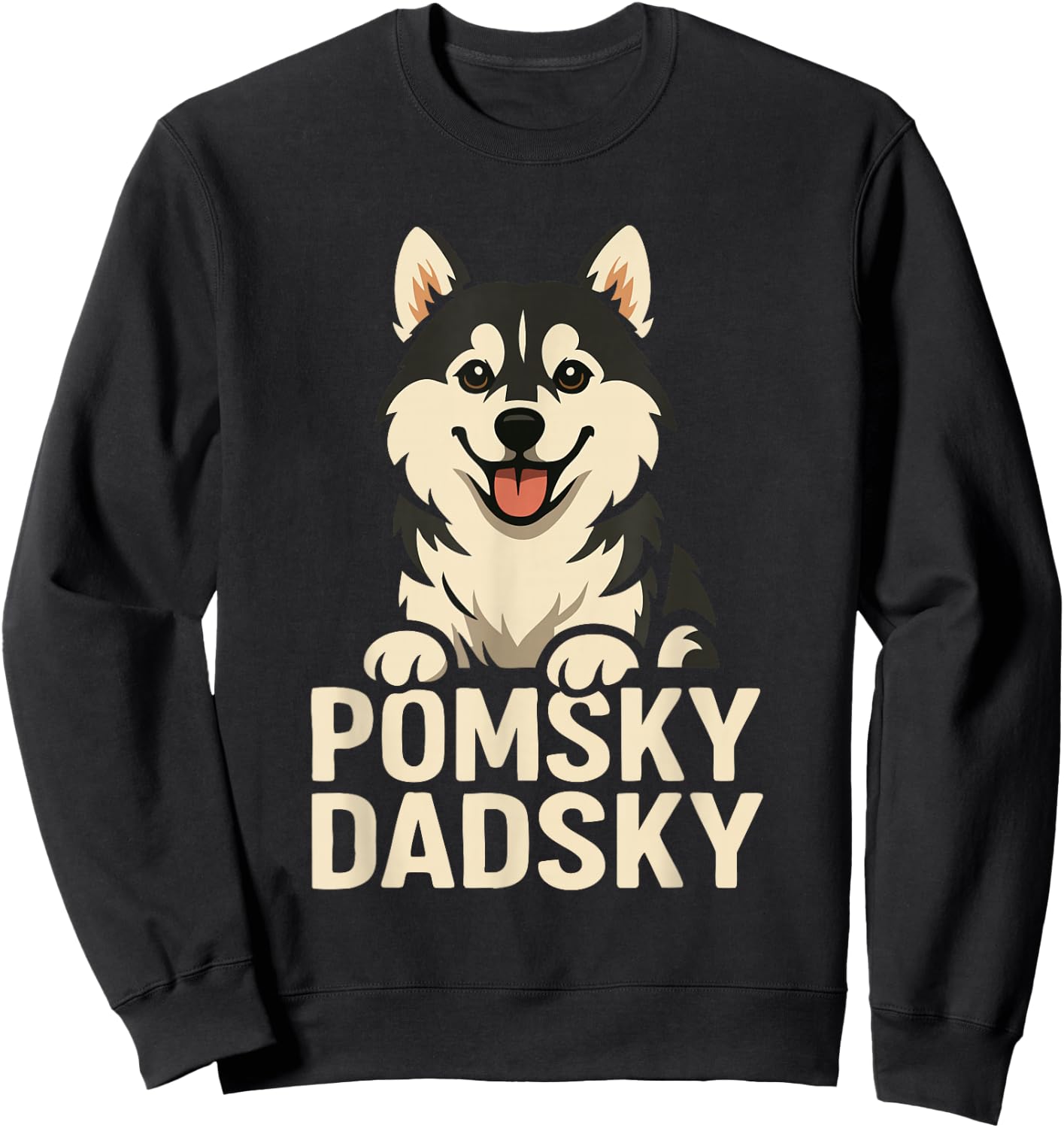 Pomsky dadsky Dog Sweatshirt - Sweatshirt | Black