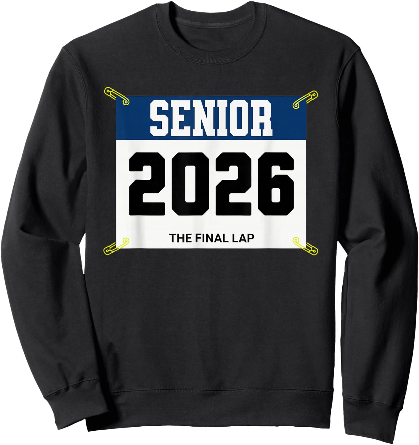 Track and Field Senior 2026 Race Bib The Final Lap Sweatshirt - Sweatshirt | Black