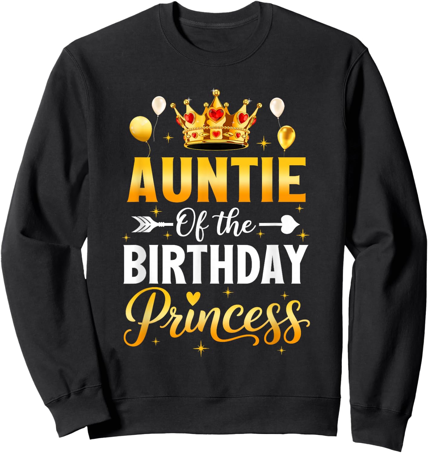 Auntie of The Birthday Princess Birthday Girl Family Kid Sweatshirt - Sweatshirt | Black