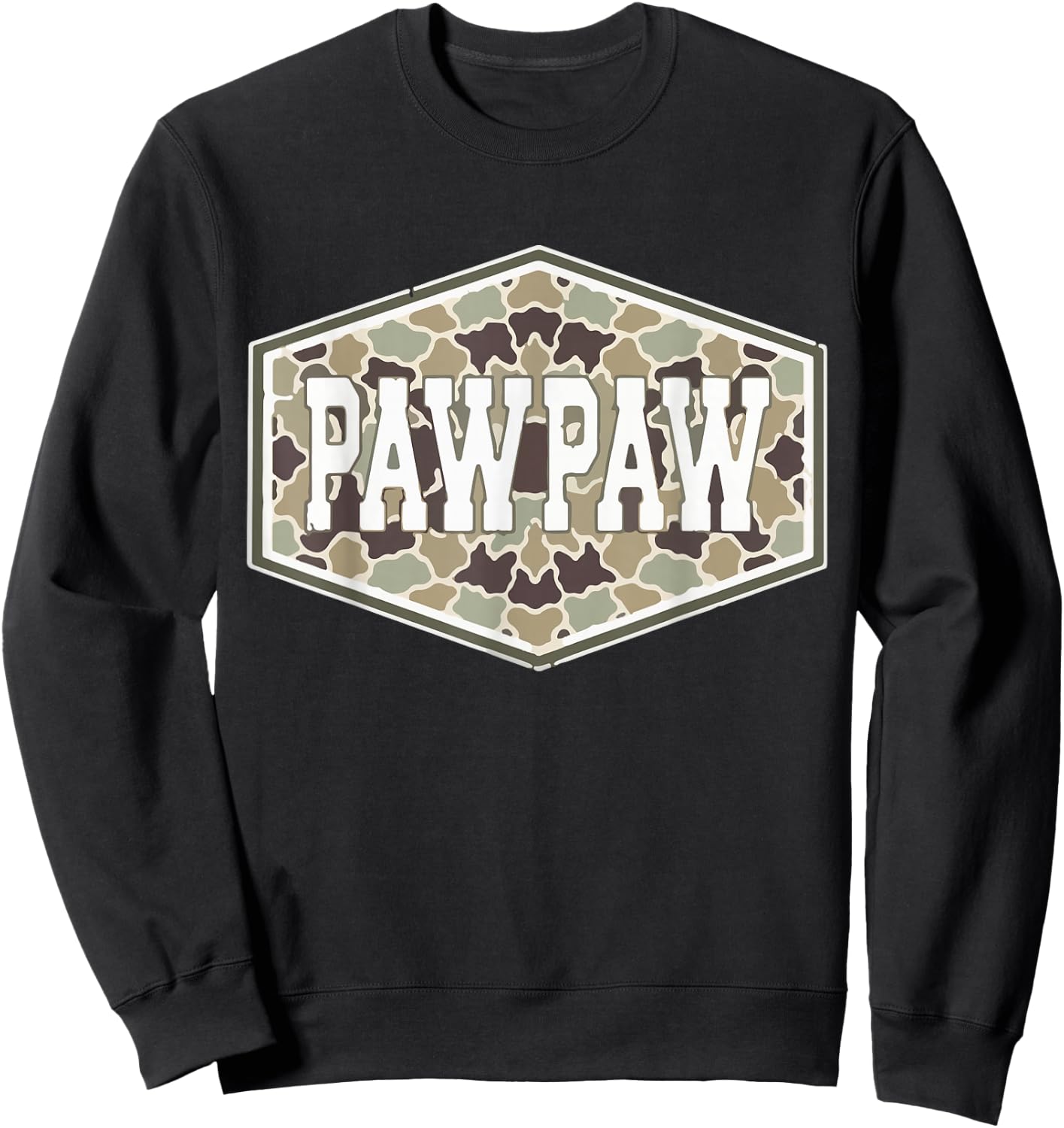 Vintage Camouflage Pawpaw Fatherhood Camo Family Fathers Day Sweatshirt - Sweatshirt | Black