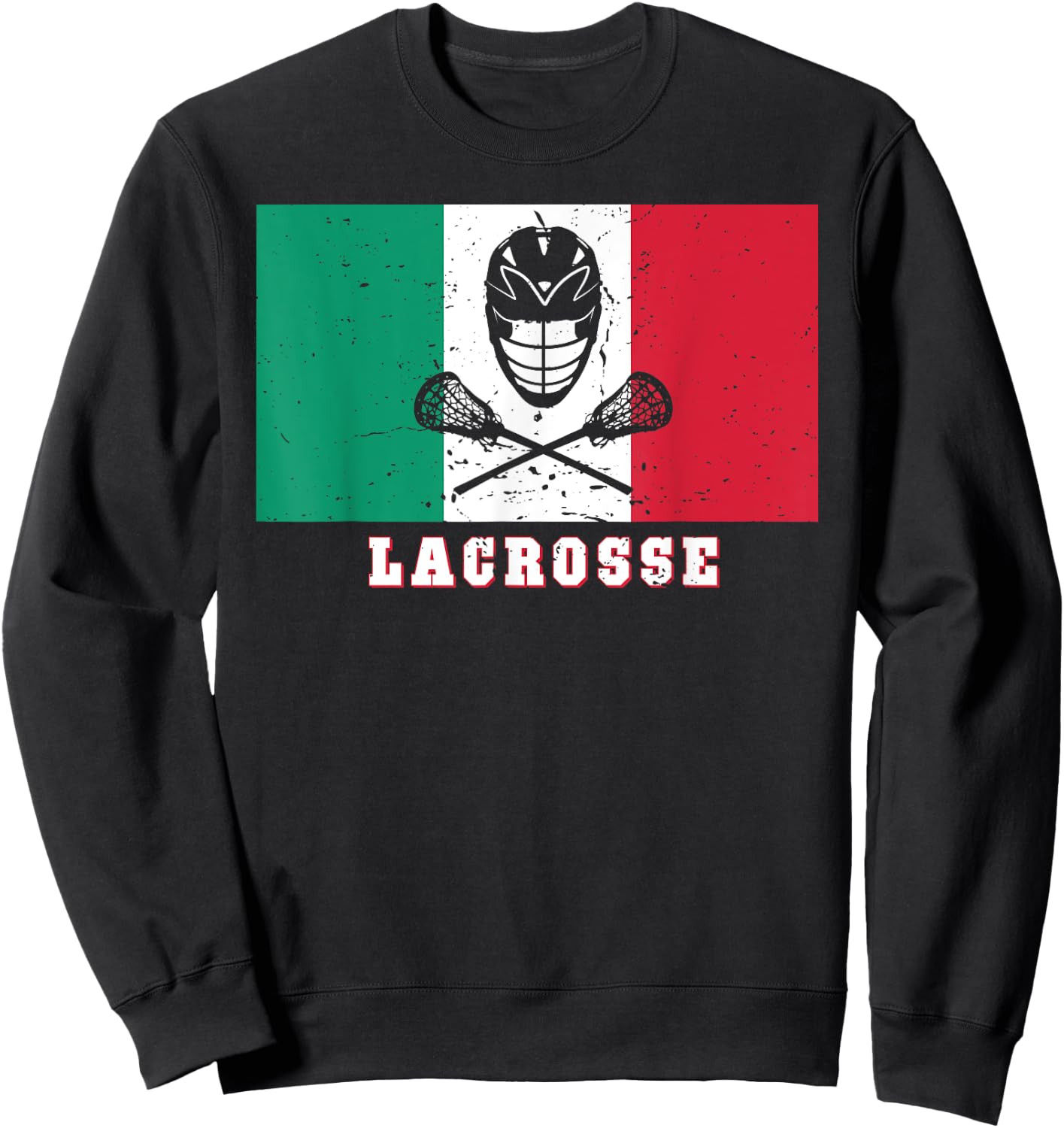 Italy Flag for Lax Athlete Fan - Italian Lacrosse Sweatshirt - Sweatshirt | Black