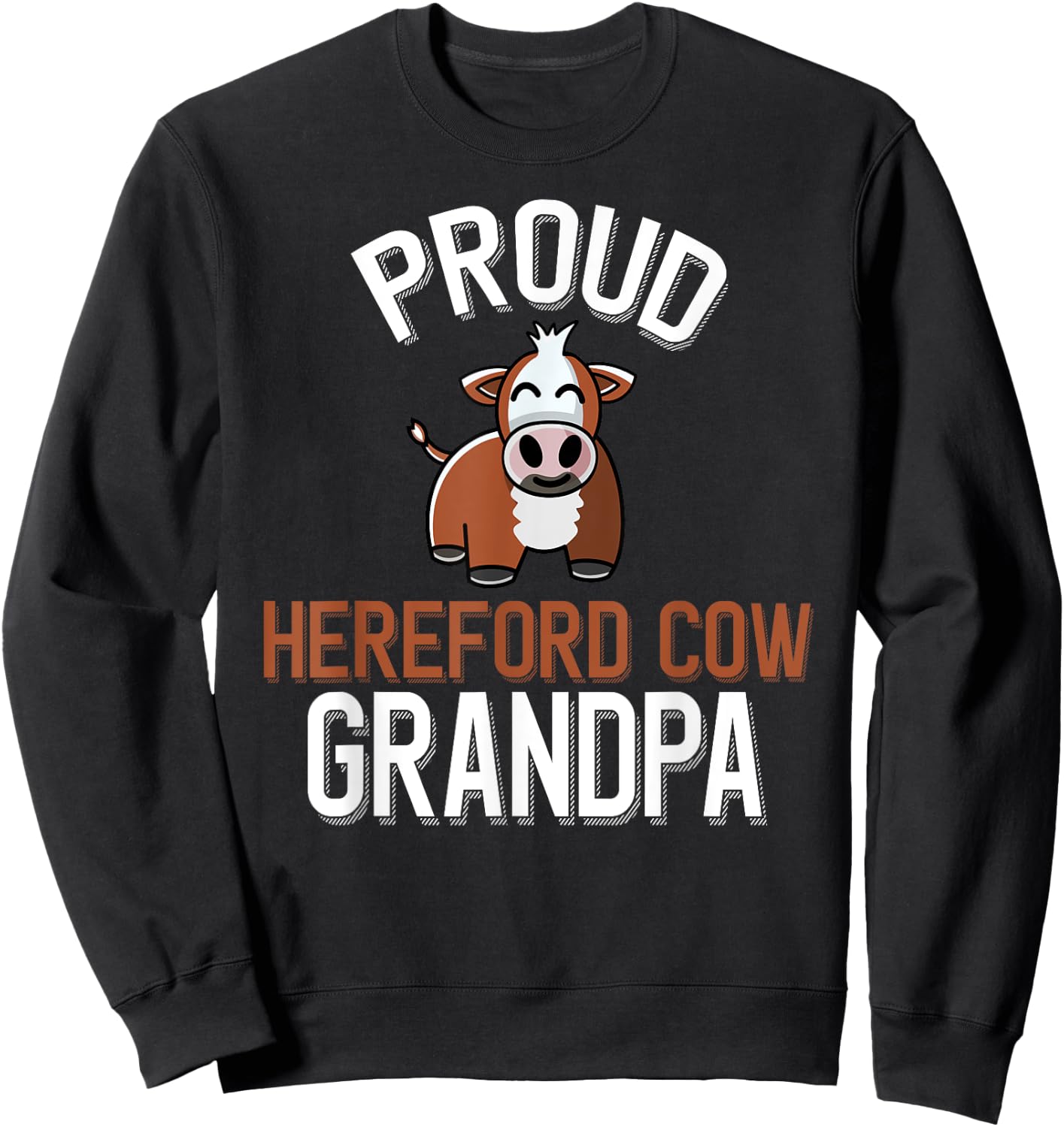 Proud Hereford Cow Grandpa Sweatshirt - Sweatshirt | Black