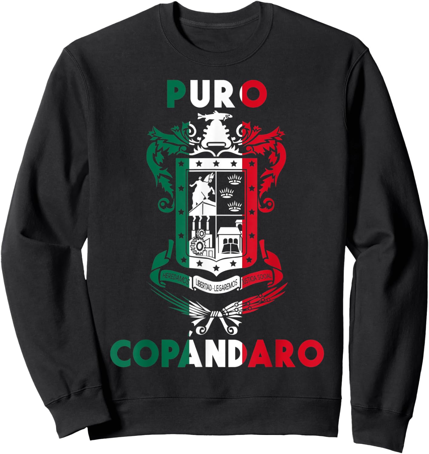 Copándaro Michoacan Mexico Escudo Y Lema Arte Emblem Merch Sweatshirt - Sweatshirt | Black
