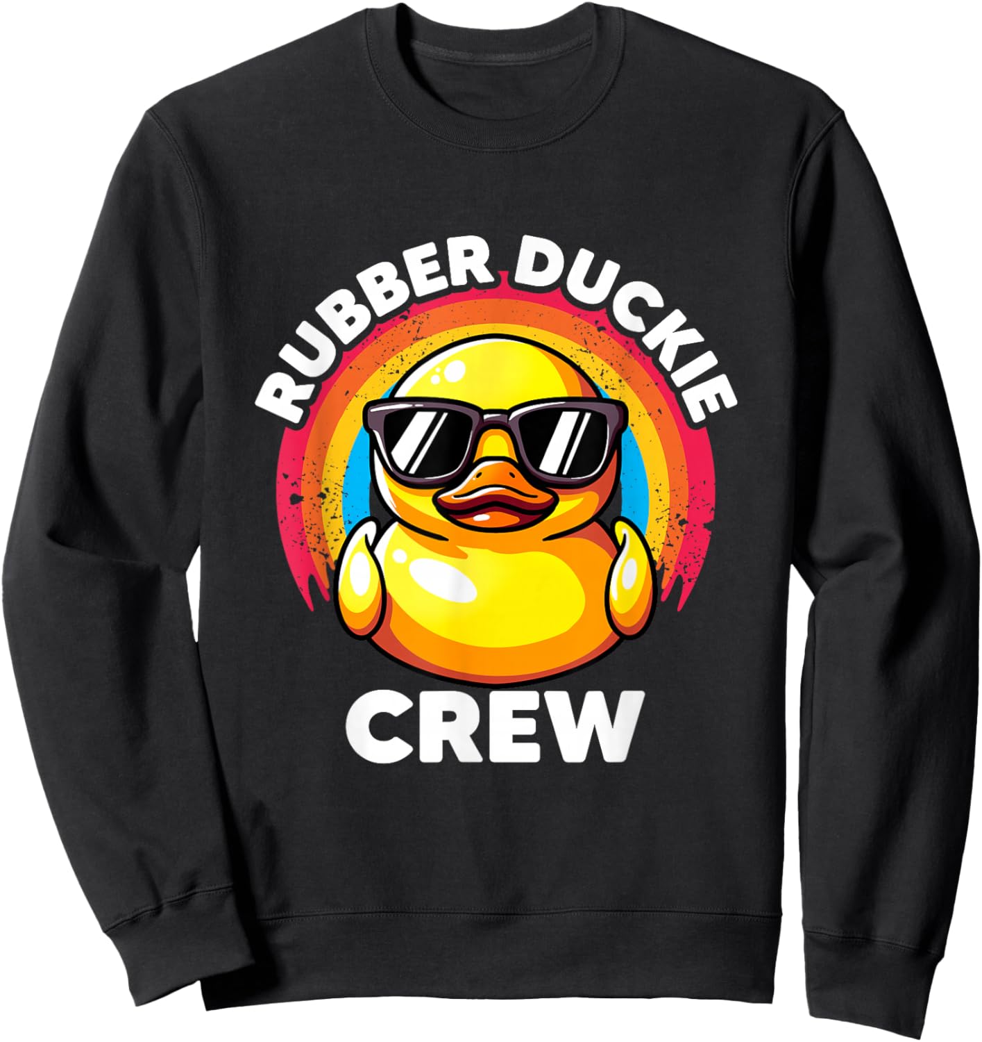 Rubber Duckie Crew I Love Ducks Lovers Funny Rubber Duck Sweatshirt - Sweatshirt | Black